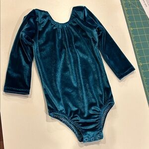 Teal Velvet baby/toddler 12-18mo leotard Long Sleeve One Piece